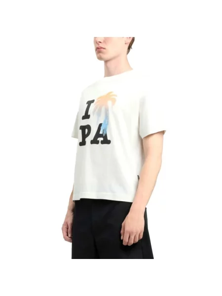 Koszulka Palm Angels klasyczna z logo beżowa