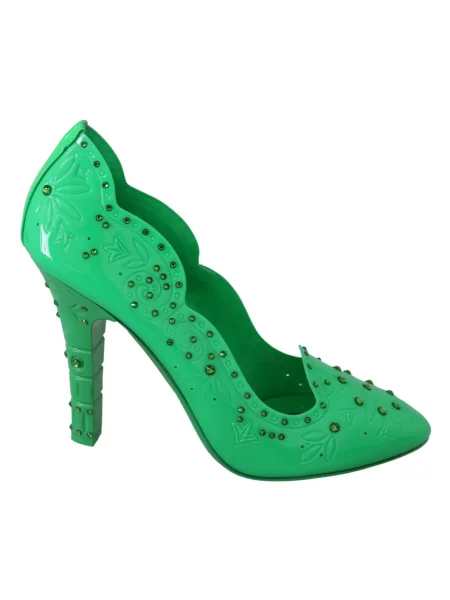 Czółenka Dolce And Gabbana skórzana zielona