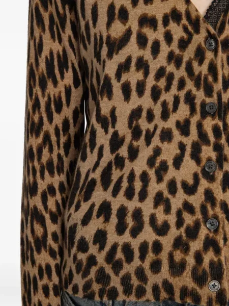 Cardigan Zadig&voltaire cu imagine cu model leopard maro