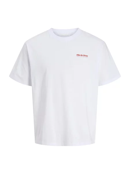 JACK & JONES Póló JJLEMON limone / fűzöld / kárminvörös fehér