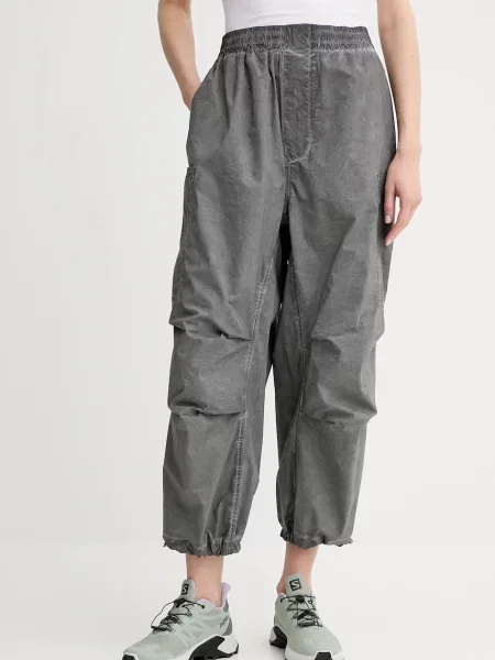 Hlače Sunnei široke visoki struk siva