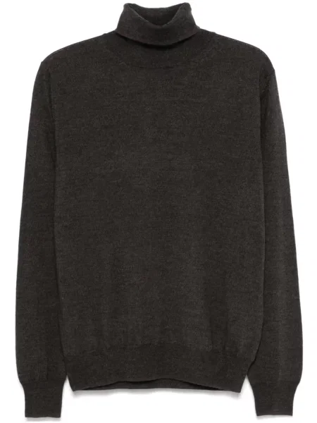 Sweter Canali wełniany brązowy