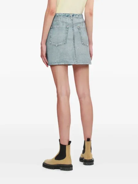 Fustă din denim Rag & Bone zdrențuiți albastru