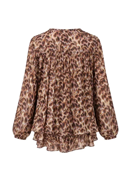 Bluză Marant Etoile cu imagine cu model leopard maro