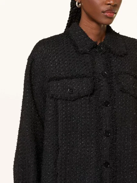 Riani Kurtka Bouclé Z Błyszczącą Przędzą schwarz czarna