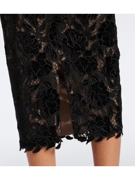 Rochie de cocktail Carolina Herrera din dantelă cu gât halter negru