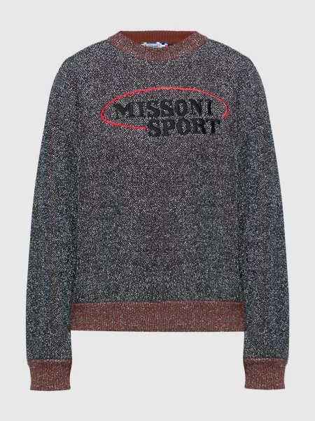 Сріблястий світшот з люрексом та вишивкою логотипа Missoni