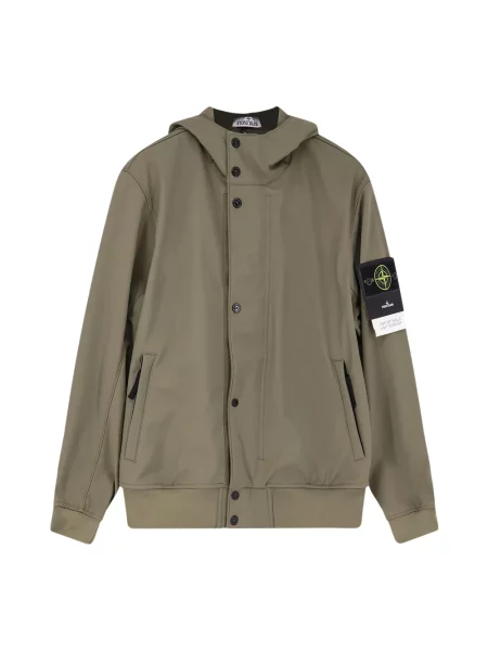 Krótka parka Stone Island z kamieniami zielona