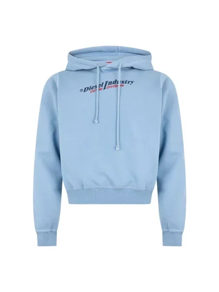 Bluza z kapturem Diesel z kapturem niebieska
