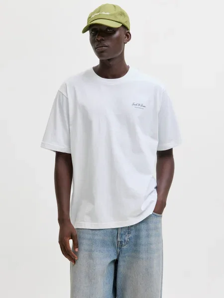 JACK & JONES Tričko JJEArchive modrá biela
