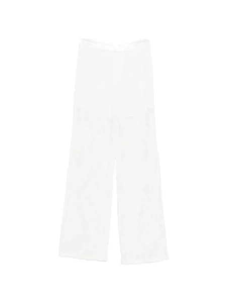 Pantaloni Isabelle Blanche cu model floral alb