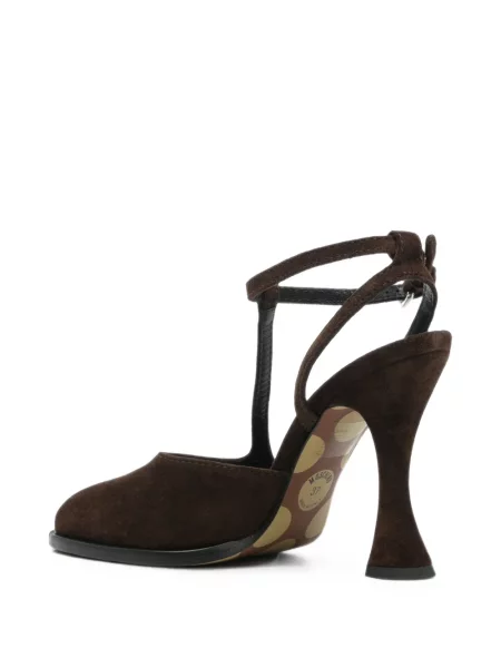 Pantofi cu toc Moschino din piele de căprioară maro