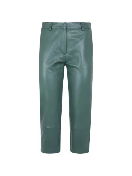 Pantaloni The Frankie Shop din piele verde