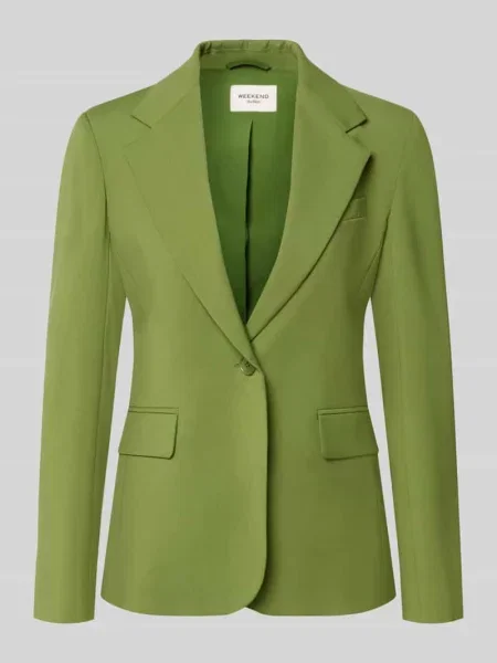 Długi blezer o kroju regular fit z czystej żywej wełny model WKDLAMINE' Weekend Max Mara