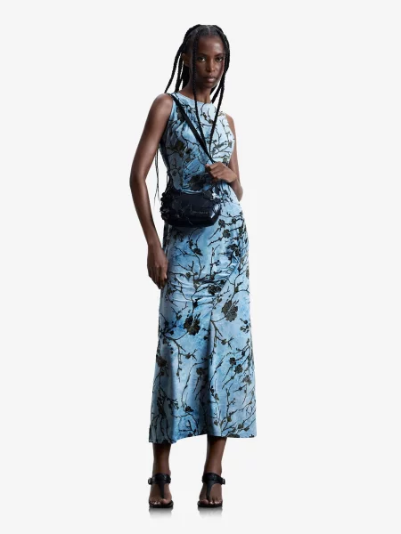 Desigual Rochie albastru / verde închis negru