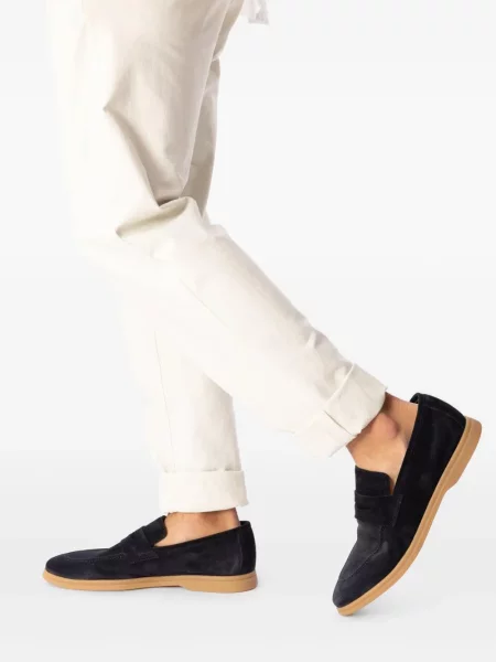 Pantofi loafer Eleventy din piele de căprioară albastru