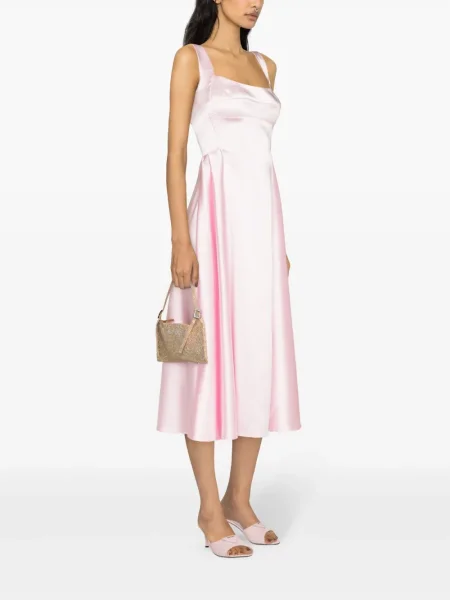 Rochie maxi Atu Body Couture din satin de costum roz