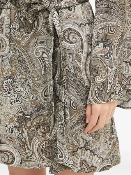 Rochie mini Marciano cu imagine cu model paisley de costum maro