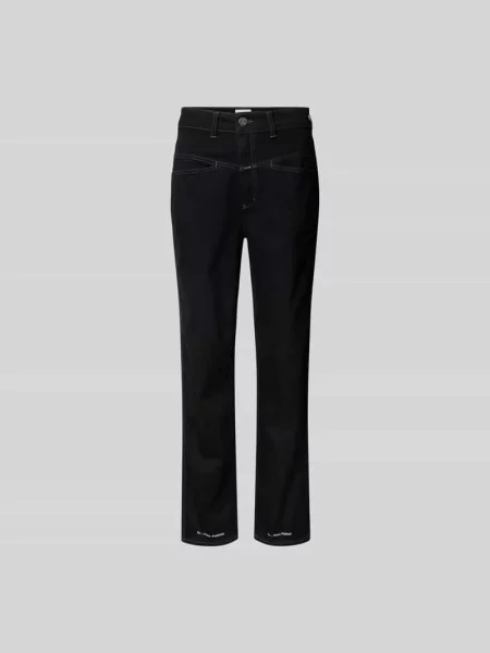 Jeansy o kroju regular fit z naszywką z logo Closed czarne