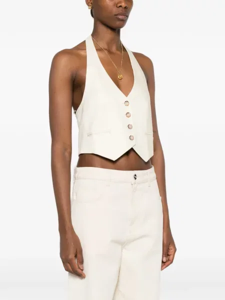 Kamizelka na guziki Ermanno Firenze z dekoltem halter