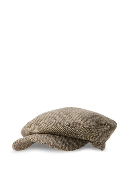 Kapa Ralph Lauren Rrl bez pete s herringbone uzorkom smeđa