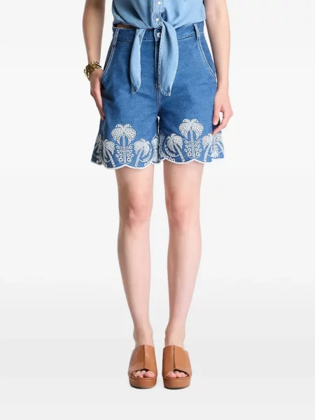 Pantaloni scurți Guess cu broderie albastru