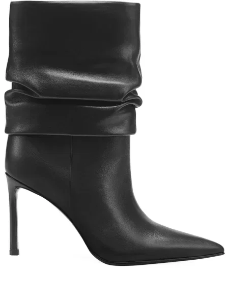 Кожени боти до глезена Potamy черно