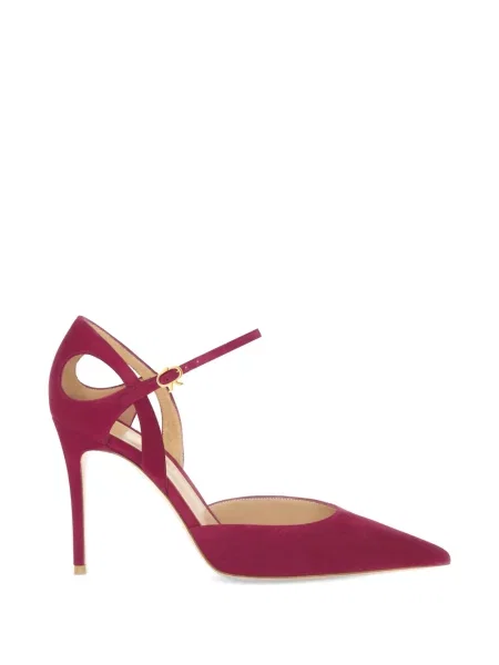 Pantofi cu toc Gianvito Rossi din piele de căprioară roșu
