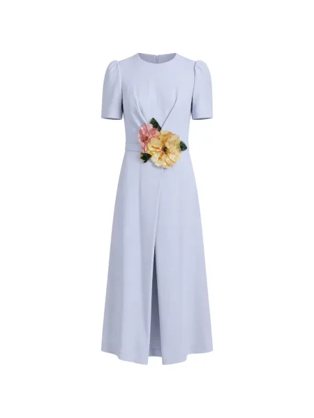 Rochie midi Dolce & Gabbana cu model floral cu aplicații albastru