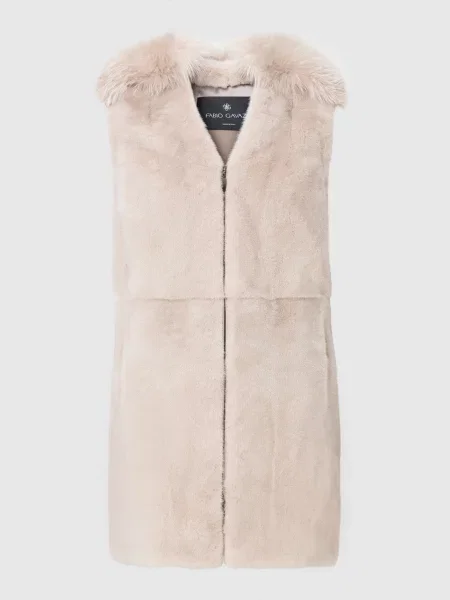 Світло-бежевий жилет з хутра норки і лисиці Fabio Gavazzi бежевий