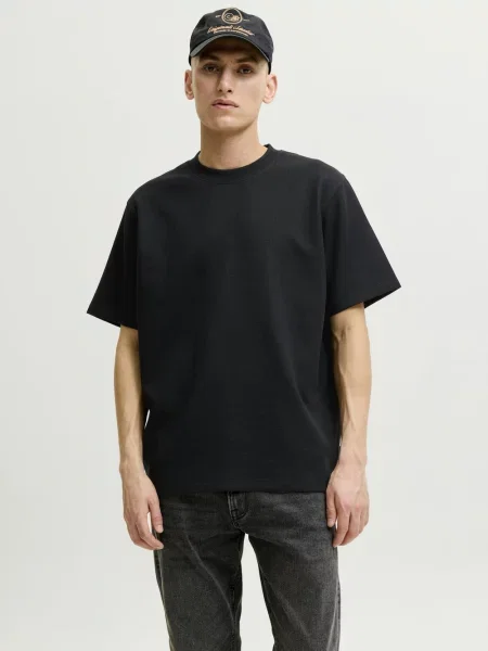 T-shirt ze stójką model AUSTIN' Jack & Jones czarna