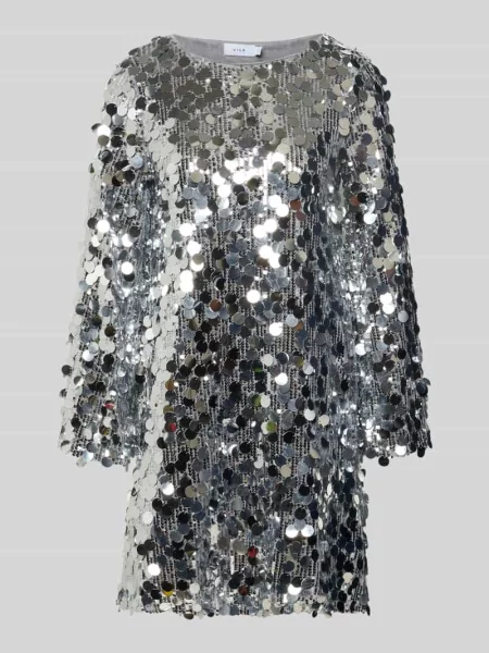 Sukienka mini z cekinami model ‘CHAYA’ Vila srebrna