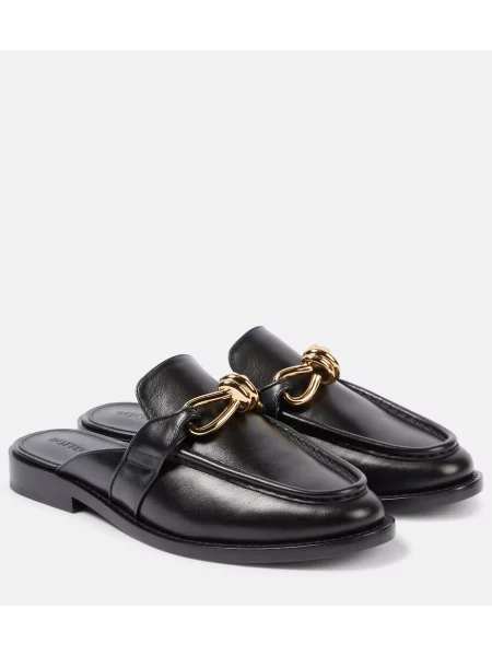 Papuci tip mules Bottega Veneta din piele negru