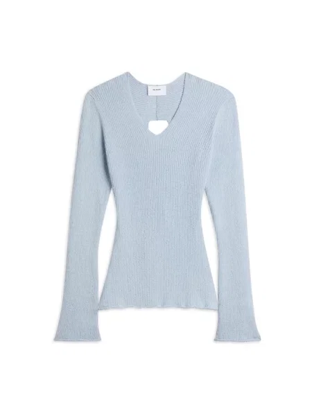 Dzianinowy sweter Axel Arigato kopertowy niebieski