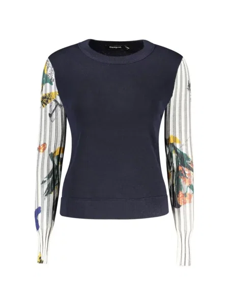 Pulover Desigual cu imagine albastru
