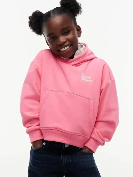 Tommy Hilfiger hanorac cu glugă pentru copii din roz