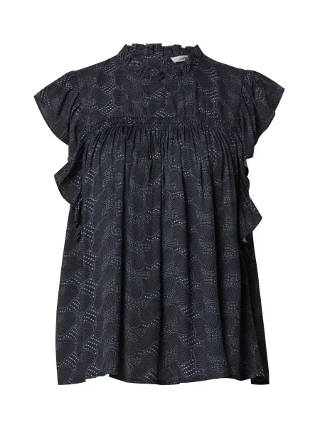 Co'couture Blúzka Alana tmavomodrá / svetlomodrá čierna