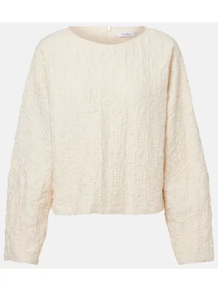 Top Max Mara din jerseu alb