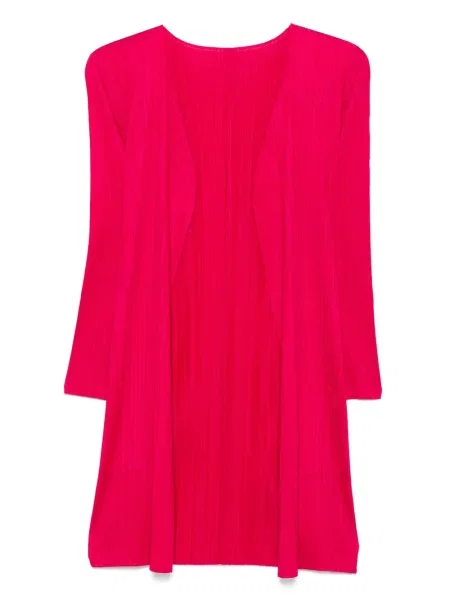 Cardigan Pleats Please Issey Miyake plisat roșu