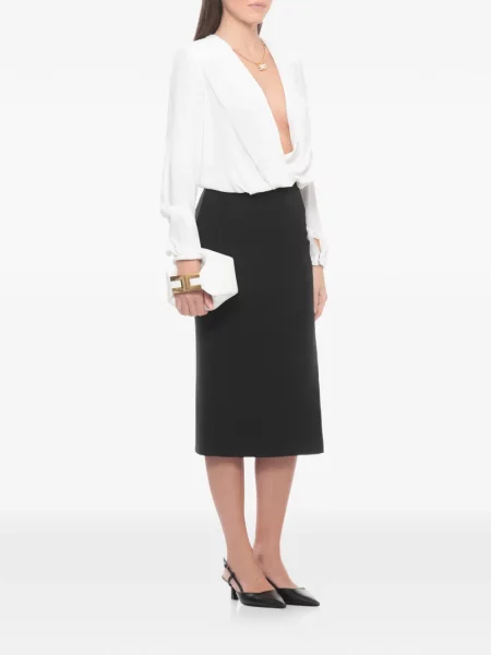 Body Elisabetta Franchi drapat alb