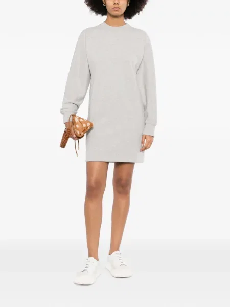 Lung rochie Jil Sander cu decolteu rotund gri
