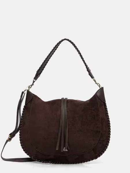 Medicine torebka z imitacji zamszu brązowa