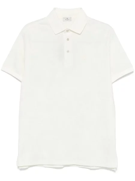 Polo Etro cu model paisley alb