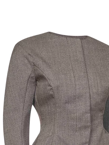 Geacă Jacquemus cu decolteu rotund maro