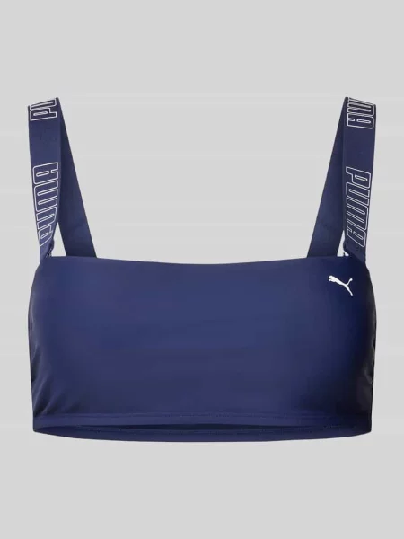 Top bikini z nadrukiem z logo Puma granatowy