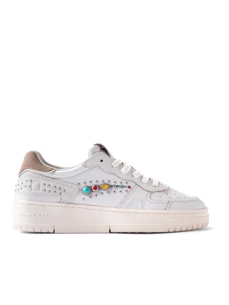 Sneakersy D.a.t.e. z ćwiekami białe
