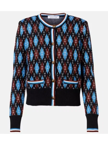 Cardigan Veronica Beard de lână cu model argyle
