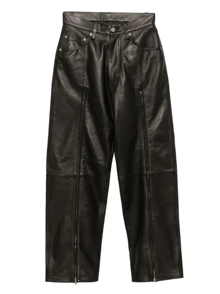 Pantaloni Yoke din piele maro