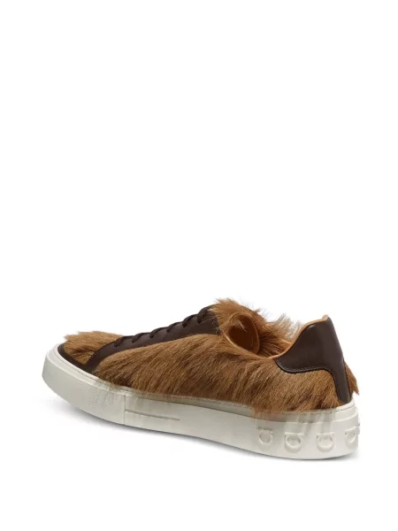 Sneakerși Ferragamo din piele maro