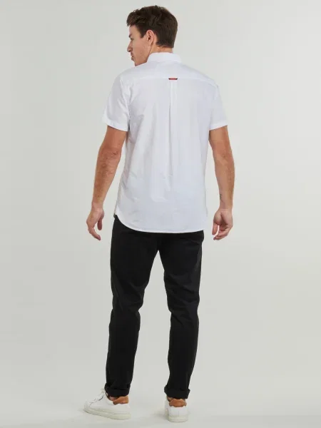 Oxford Superdry din țesătură twill alb